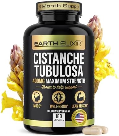 Suplemento Earth Elixir de Cistanche para Hombres y Mujeres – Cápsulas Potentes de Extracto de Cistanche Tubulosa para Vitalidad, Fuerza y - imagen 1