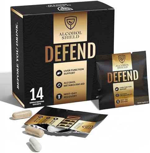 ALCOHOL SHIELD Suplemento para Defenderse de la Resaca | DHM + NAC | Mejora tu Bienestar Después de Beber | Recuperación de Alcohol y Soporte - imagen 1