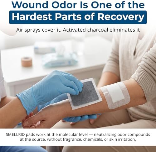 Pads Absorbentes de Olores SMELLRID de Carbón Activado – 12 Adhesivos Sin Fragancia (4x4) para Olores Corporales, Flatulencias y Cuidado Personal – - imagen 2