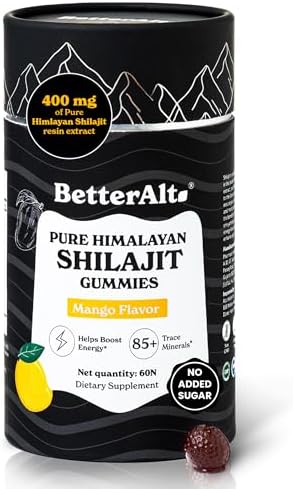 Gomitas Better Alt Pure Himalayan Shilajit | Alta Potencia Oro | 60 Gomitas para Energía y Soporte Inmunológico, 75% + Ácido Fulvico | Sabor Mango - imagen 1