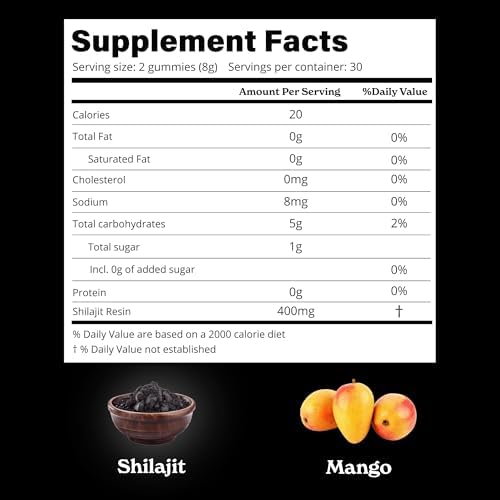 Gomitas Better Alt Pure Himalayan Shilajit | Alta Potencia Oro | 60 Gomitas para Energía y Soporte Inmunológico, 75% + Ácido Fulvico | Sabor Mango - imagen 2
