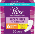 Microliners Healthy Surplus Poise, Longitud Longa - Incontinencia 1 Gota Absorbencia Ligera, 50 Piezas (2 Paquetes - Total 100) y Tarjeta de Consejos - imagen 1
