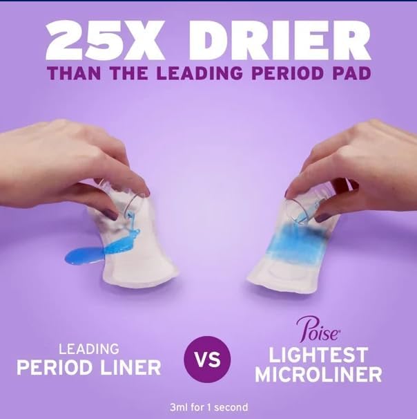 Microliners Healthy Surplus Poise, Longitud Longa - Incontinencia 1 Gota Absorbencia Ligera, 50 Piezas (2 Paquetes - Total 100) y Tarjeta de Consejos - imagen 5