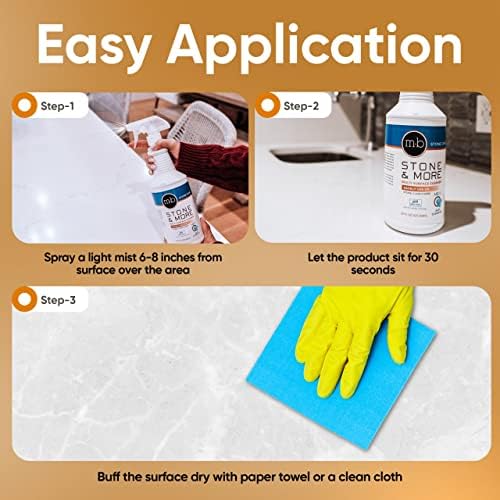 MB-5 Stone & More, Spray Limpiador Multiusos para Encimeras de Cocina, Fórmula Sin Rayas para Mármol, Granito y Más (32 oz) - imagen 2