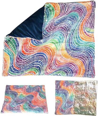 Almohadilla con peso para niños – 20”x17”, 5lbs – Manta sensorial de lentejuelas para estimulación táctil – Ayuda calmante y herramienta sensorial - imagen 1