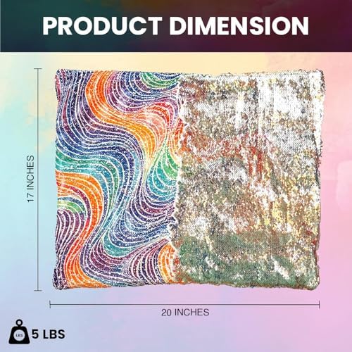 Almohadilla con peso para niños – 20”x17”, 5lbs – Manta sensorial de lentejuelas para estimulación táctil – Ayuda calmante y herramienta sensorial - imagen 2