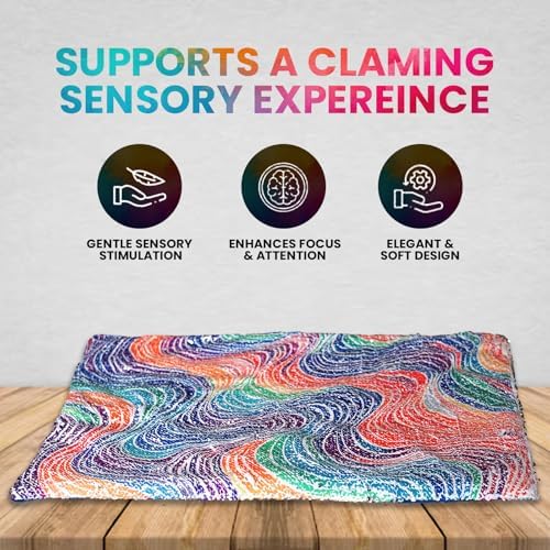Almohadilla con peso para niños – 20”x17”, 5lbs – Manta sensorial de lentejuelas para estimulación táctil – Ayuda calmante y herramienta sensorial - imagen 3
