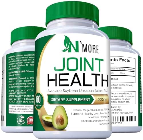 Suplementos de N'More con Insaponificables de Aguacate y Soja - Suplemento para la Salud Articular 400 mg, Apoya la Movilidad y Cartílago, Sin OGM, - imagen 2