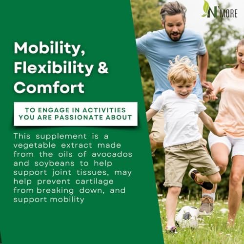 Suplementos de N'More con Insaponificables de Aguacate y Soja - Suplemento para la Salud Articular 400 mg, Apoya la Movilidad y Cartílago, Sin OGM, - imagen 3