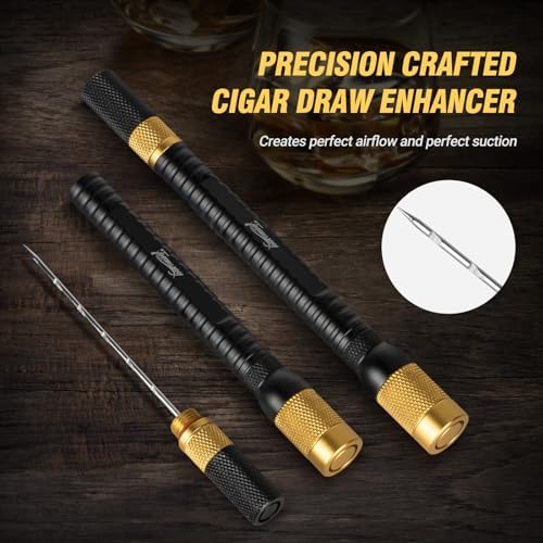Kit de Herramientas para Cigarros Tesonway 4 en 1 con Punch, Nubber Doble y Punch de Acero Inoxidable, Accesorios para Cigarros en Caja de Regalo - imagen 2