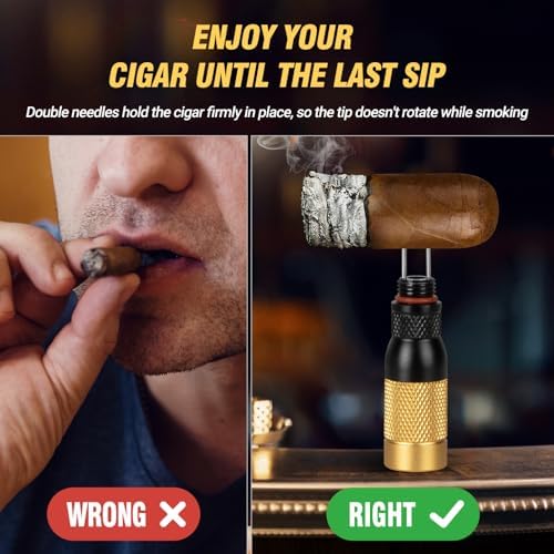 Kit de Herramientas para Cigarros Tesonway 4 en 1 con Punch, Nubber Doble y Punch de Acero Inoxidable, Accesorios para Cigarros en Caja de Regalo - imagen 4