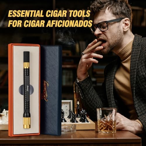 Kit de Herramientas para Cigarros Tesonway 4 en 1 con Punch, Nubber Doble y Punch de Acero Inoxidable, Accesorios para Cigarros en Caja de Regalo - imagen 7