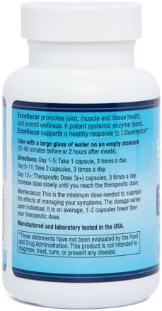Suplemento Enzimático Excellacor-90 – Serrapeptasa Ácida Resistente y Enzimas Proteolíticas – Apoya Respuesta Inflamatoria Saludable, Función - imagen 2