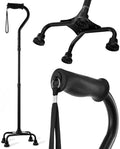 Cane Cuádruple Ajustable HONEYBULL para Hombres y Mujeres - Bastón Ligero con Base de 4 Puntas para Mayor Estabilidad y Equilibrio (Negro) - imagen 1