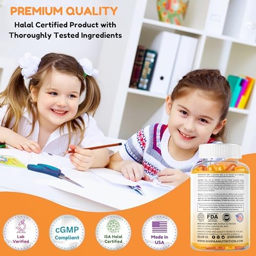 Omega 3 Halal y a Base de Plantas para Niños con DHA - 30 Porciones, 60 Gomas Sin Gelatina ni Gluten. No Transgénico, Apoya el Desarrollo Cerebral y - imagen 5