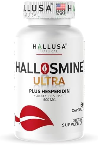 Hallusa Suplemento Natural Hallosmine Ultra 500mg Diosmina & 150mg Hesperidina – Piernas Pesadas, Hinchazón y Circulación Sanguínea, 60 Cápsulas - imagen 1