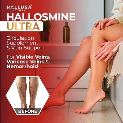 Hallusa Suplemento Natural Hallosmine Ultra 500mg Diosmina & 150mg Hesperidina – Piernas Pesadas, Hinchazón y Circulación Sanguínea, 60 Cápsulas - imagen 2