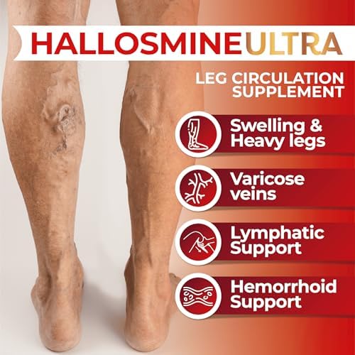 Hallusa Suplemento Natural Hallosmine Ultra 500mg Diosmina & 150mg Hesperidina – Piernas Pesadas, Hinchazón y Circulación Sanguínea, 60 Cápsulas - imagen 4