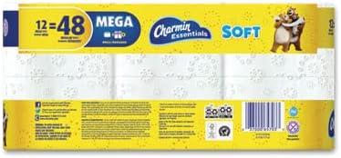 Papel Higiénico Charmin Essentials Soft, A Prueba de Sépticos, 2 Capas, Blanco, 352 Hojas/Rollo, Paquete de 12 - imagen 2