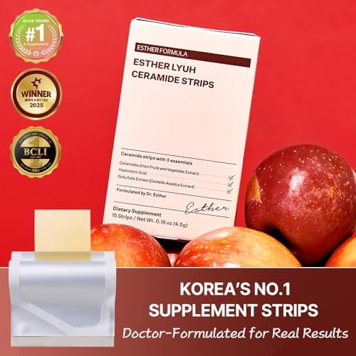 Tiras de Ceramida ESTHER FORMULA (15 ct) - Película Oral de Belleza de Rápida Absorción con Fitoceramidas y Ácido Hialurónico para Hidratación y - imagen 2