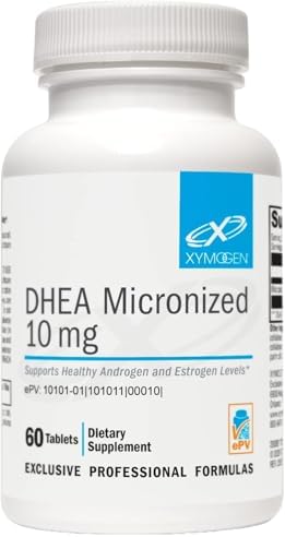 XYMOGEN DHEA Micronizado - 10 mg de Dehidroepiandrosterona - Soporte Androgénico y Estrogénico - Libre de Gluten, Soja y Lácteos - 60 Tabletas - imagen 1