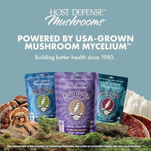 Gomitas Host Defense Stay Mellow Grateful Dead - Con Reishi, Ashwagandha, Manzanilla y Melena de León - 30 Porciones para Reducir Estrés y Relajación - imagen 7
