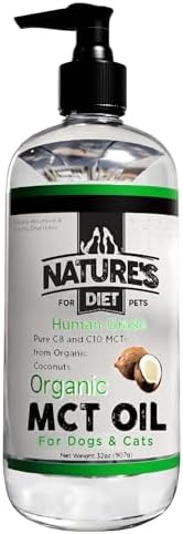 Aceite MCT Orgánico para Perros y Gatos Nature's Diet, 32 oz (907g), Grado Humano, Puro C8 y C10 de Coco Orgánico - imagen 1