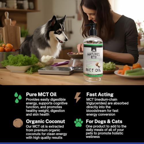 Aceite MCT Orgánico para Perros y Gatos Nature's Diet, 32 oz (907g), Grado Humano, Puro C8 y C10 de Coco Orgánico - imagen 2