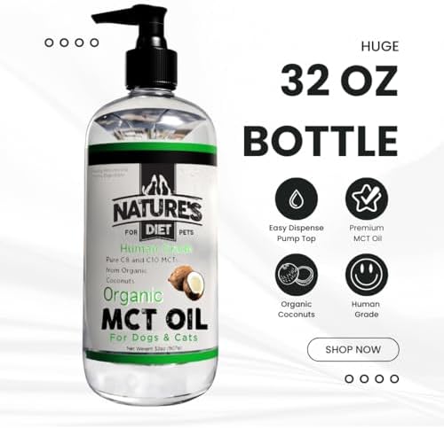 Aceite MCT Orgánico para Perros y Gatos Nature's Diet, 32 oz (907g), Grado Humano, Puro C8 y C10 de Coco Orgánico - imagen 3