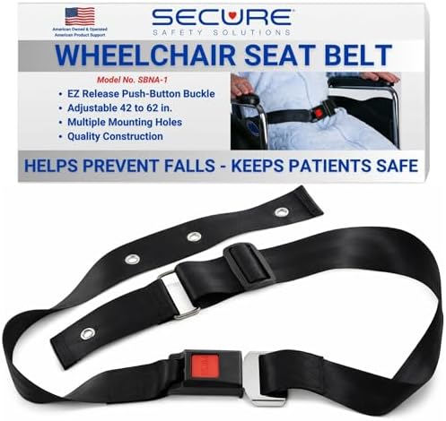 Cinturón de Seguridad para Silla de Ruedas para Adultos - Arnés con Hebilla Metálica de Liberación Rápida - Ajustable de 42 a 62 - Cinturón para - imagen 1