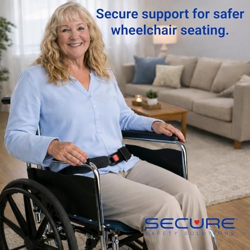 Cinturón de Seguridad para Silla de Ruedas para Adultos - Arnés con Hebilla Metálica de Liberación Rápida - Ajustable de 42 a 62 - Cinturón para - imagen 3