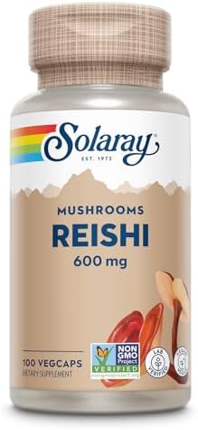 Cápsulas de Hongo Reishi SOLARAY 600mg - Soporte Inmunológico - Veganas, Verificadas en Laboratorio - 60 Días de Garantía - 100 Porciones, 100 VegCaps - imagen 1