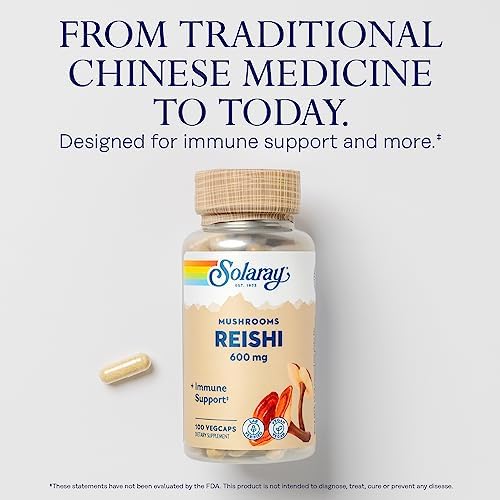 Cápsulas de Hongo Reishi SOLARAY 600mg - Soporte Inmunológico - Veganas, Verificadas en Laboratorio - 60 Días de Garantía - 100 Porciones, 100 VegCaps - imagen 3
