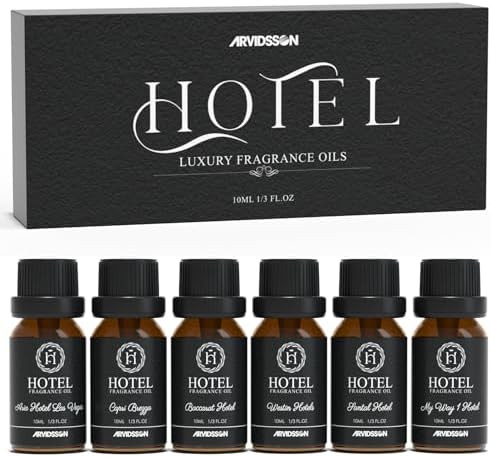 Set de Aceites Esenciales para Difusor ARVIDSSON - Inspirado en Aromas de Hoteles 5 Estrellas, 6 x 10 mL, Regalo de Lujo para Aromaterapia y - imagen 1