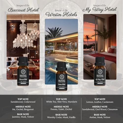 Set de Aceites Esenciales para Difusor ARVIDSSON - Inspirado en Aromas de Hoteles 5 Estrellas, 6 x 10 mL, Regalo de Lujo para Aromaterapia y - imagen 3