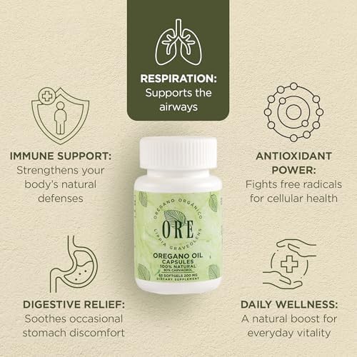 Softgels de Aceite de Orégano ORE 80% Carvacrol | Orégano Mexicano Silvestre | Soporte Inmunológico y Respiratorio | Suplemento Natural | 65 Cápsulas - imagen 2