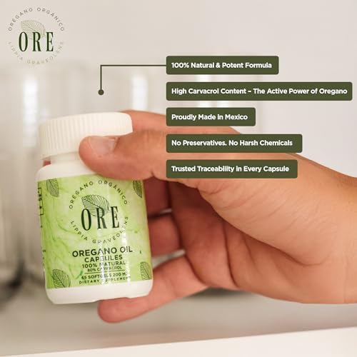 Softgels de Aceite de Orégano ORE 80% Carvacrol | Orégano Mexicano Silvestre | Soporte Inmunológico y Respiratorio | Suplemento Natural | 65 Cápsulas - imagen 4