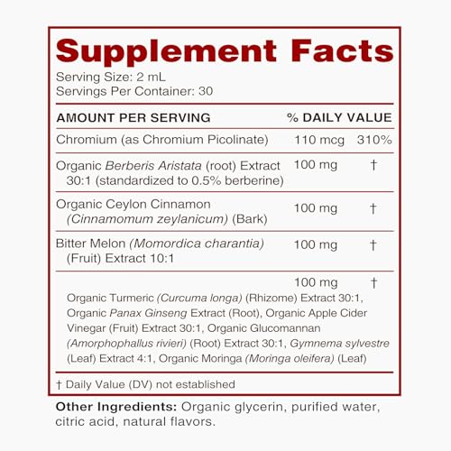 NutraPure Gotas de Berberina Completa, Berberina Pura con Canela de Ceilán, Cromo, Glucomanano, Vinagre de Manzana, Gymnema + Cúrcuma, Sin Azúcar, - imagen 6