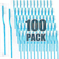 Cepillos de Dientes Desechables COCOBURI con Pasta Dental para Adultos, 100 Piezas, Cepillos de Viaje Envuelto Individualmente, Sabor Menta - imagen 1