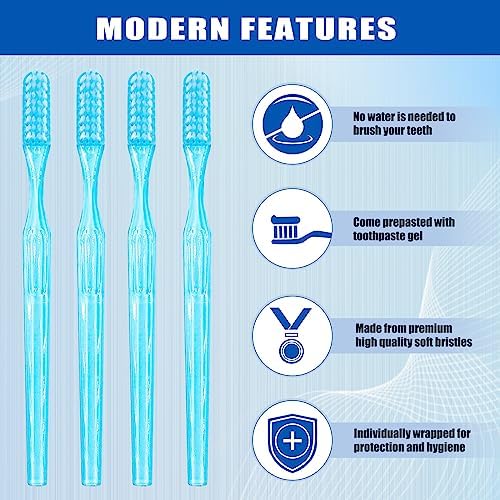 Cepillos de Dientes Desechables COCOBURI con Pasta Dental para Adultos, 100 Piezas, Cepillos de Viaje Envuelto Individualmente, Sabor Menta - imagen 3