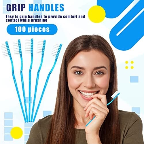 Cepillos de Dientes Desechables COCOBURI con Pasta Dental para Adultos, 100 Piezas, Cepillos de Viaje Envuelto Individualmente, Sabor Menta - imagen 5