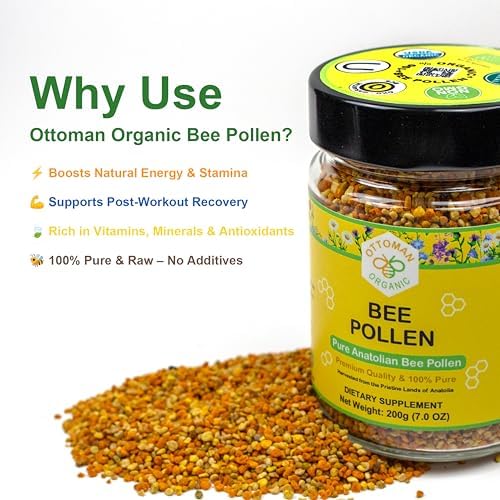 Polen de Abeja Orgánico Ottoman – Certificado Orgánico por USDA y UE, Halal, ISO 22000 y GMP | Superalimento 100% Puro, Rico en Vitaminas y Minerales - imagen 3