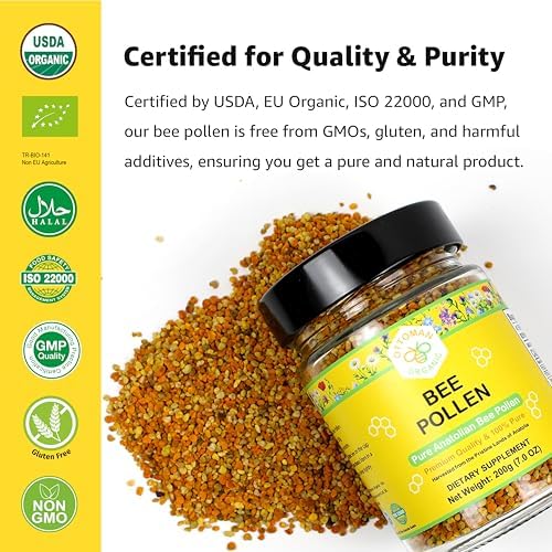 Polen de Abeja Orgánico Ottoman – Certificado Orgánico por USDA y UE, Halal, ISO 22000 y GMP | Superalimento 100% Puro, Rico en Vitaminas y Minerales - imagen 5