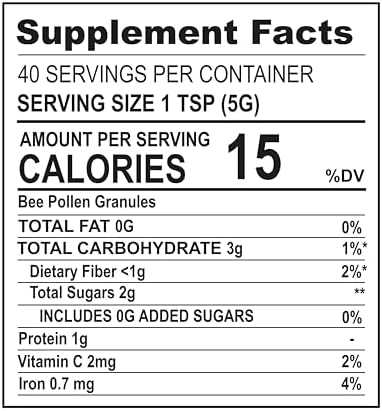 Polen de Abeja Orgánico Ottoman – Certificado Orgánico por USDA y UE, Halal, ISO 22000 y GMP | Superalimento 100% Puro, Rico en Vitaminas y Minerales - imagen 7