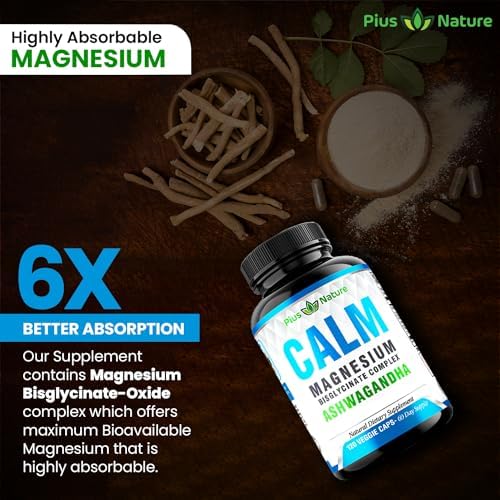 Calm - Glicinato de Magnesio con Extracto de Raíz de Ashwagandha - imagen 5
