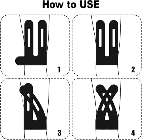 Cinta para Dormir, 60 Piezas de Cinta Precortada, Cinta Elástica para Terapia Física y Deportiva - Cinta para Sueño Sin Látex (Negra) - imagen 2