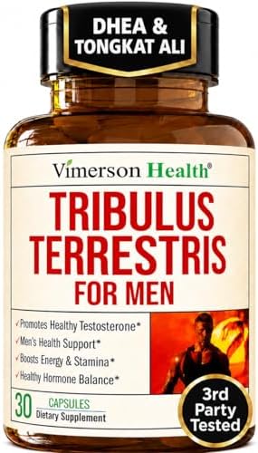 Suplemento de Testosterona y Tribulus Terrestris para Hombres con DHEA 100mg, Magnesio, Zinc, Tongkat Ali y Rhodiola Rosea – Aumenta Masa Muscular, - imagen 1