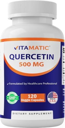 Vitamatic Quercetina 500 mg, 120 Cápsulas Vegetarianas (Sin OGM, Sin Gluten, Veganas) - Apoya la Salud Cardiovascular - imagen 1