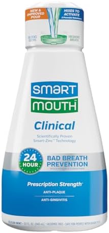 Enjuague Bucal SmartMouth Clinical con Zinc - Anti-Placa y Anti-Gingivitis para Encías Saludables - Frescura Todo el Día - Sin Alcohol, Sin Azúcar, - imagen 1