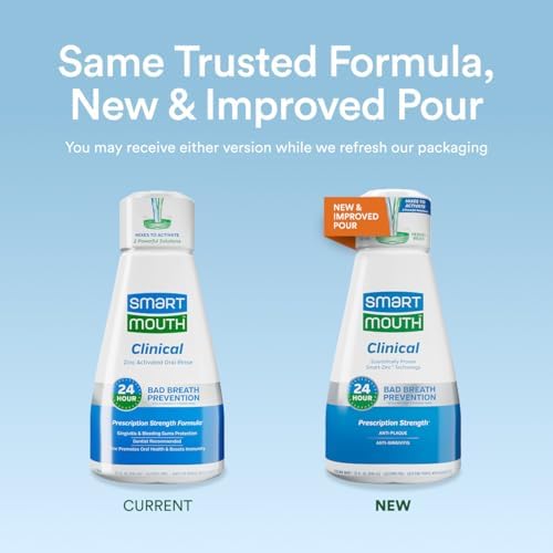 Enjuague Bucal SmartMouth Clinical con Zinc - Anti-Placa y Anti-Gingivitis para Encías Saludables - Frescura Todo el Día - Sin Alcohol, Sin Azúcar, - imagen 2